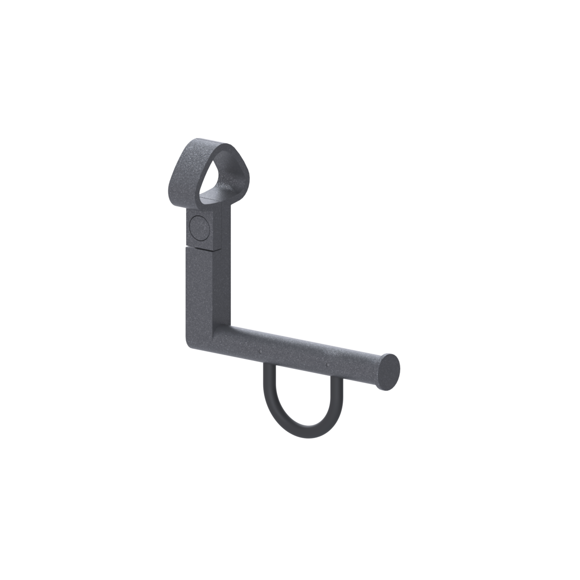 Cavere Care Papierrollenhalter, für Stützklappgriffe und Wandstützgriffe, nachrüstbar, 130 x 48 x 115 mm, Cavere Anthrazit-Metallic