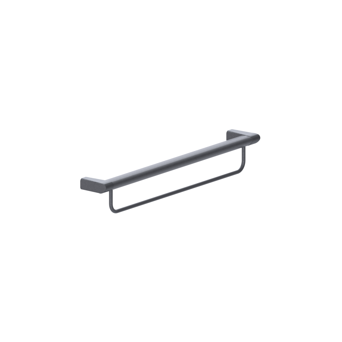 Cavere Care Haltegriff, mit integrierter Handtuchstange, 600 mm, Einpunktbefestigung, Cavere Anthrazit-Metallic