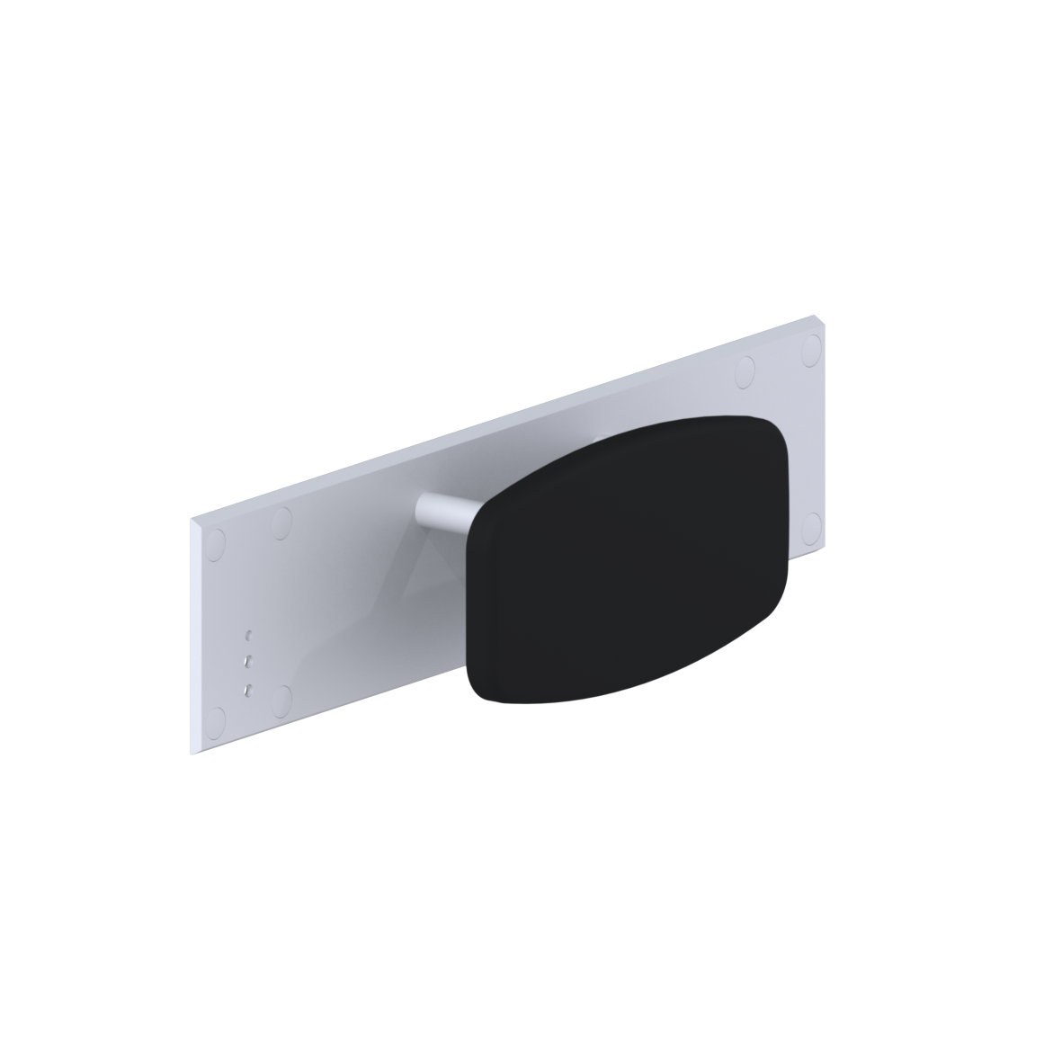 Cavere Care Rückenlehne, für Stützklappgriffe, 825 x 150 x 200 mm, Cavere Weiß, Polster schwarz