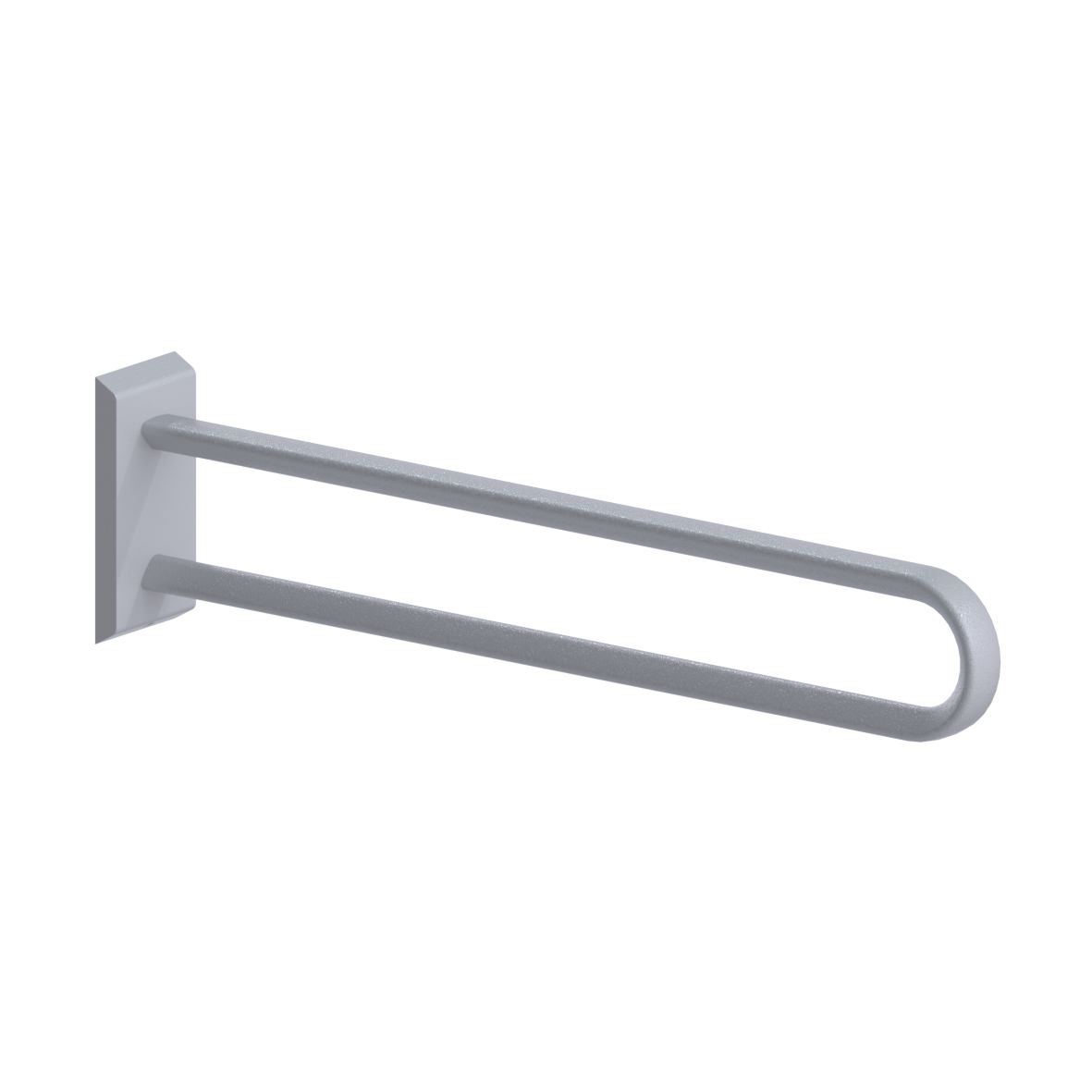 Cavere Care Wandstützgriff vario, mit Grundplatte, L = 850 mm, Cavere Silber-Metallic