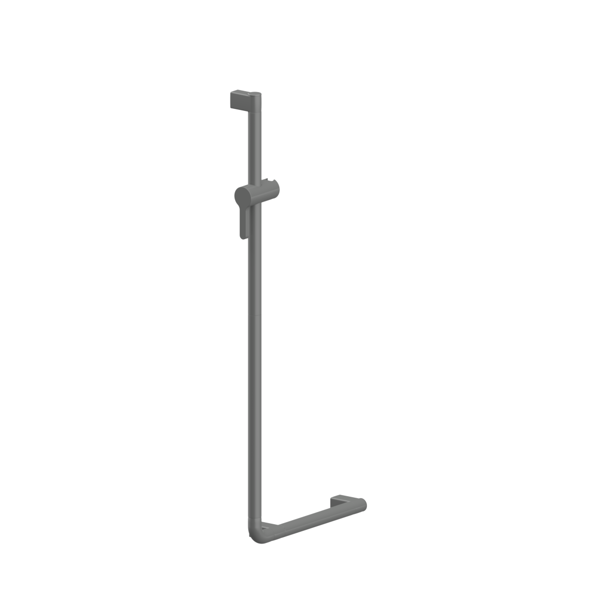 Verso Care Winkelgriff, mit Brausehalter, 90°, links, 400 x 1100 mm, Dunkelgrau