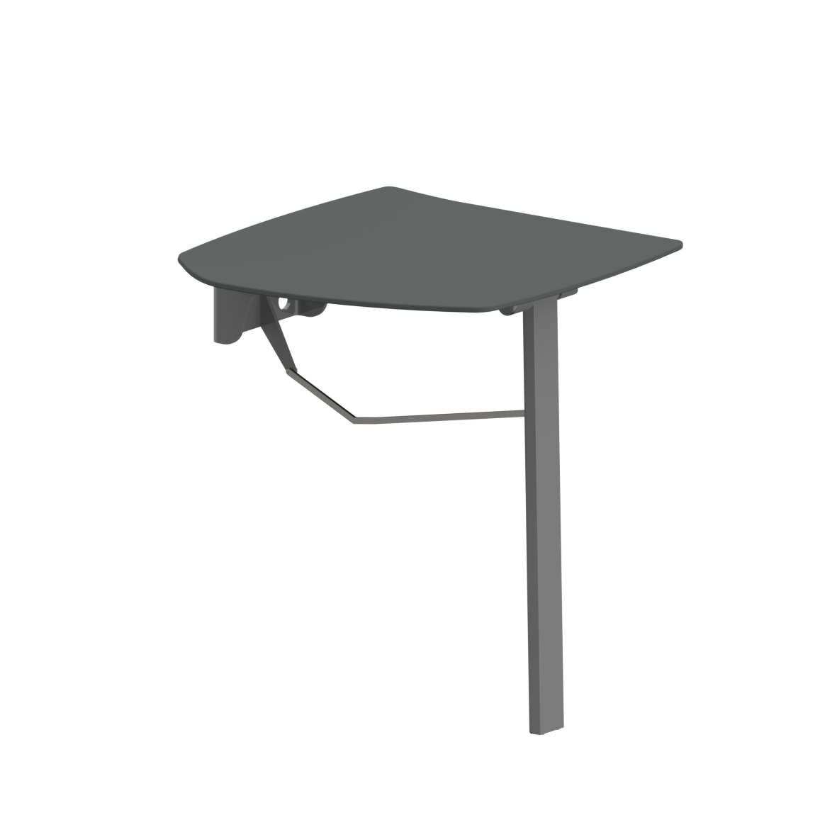 Verso Care Klappsitz, mit Bodenstütze, 444 x 412 x 500 mm, Dunkelgrau