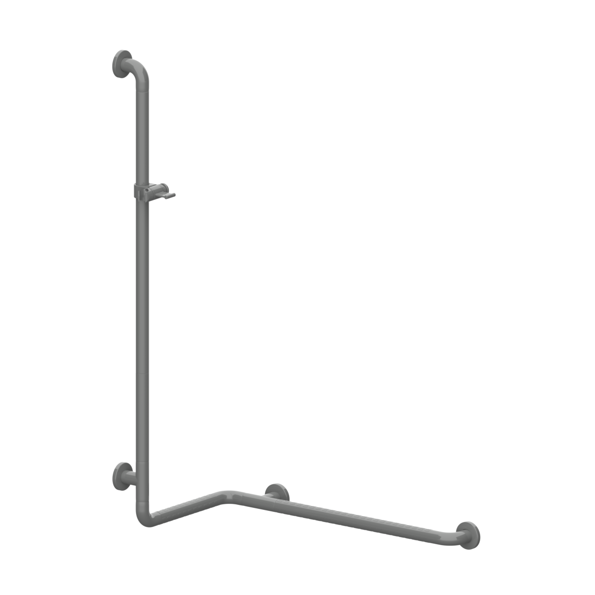 Nylon Care 400 Duschhandlauf, mit Brausehalterstange, 767 x 404 x 1158 mm, Dunkelgrau