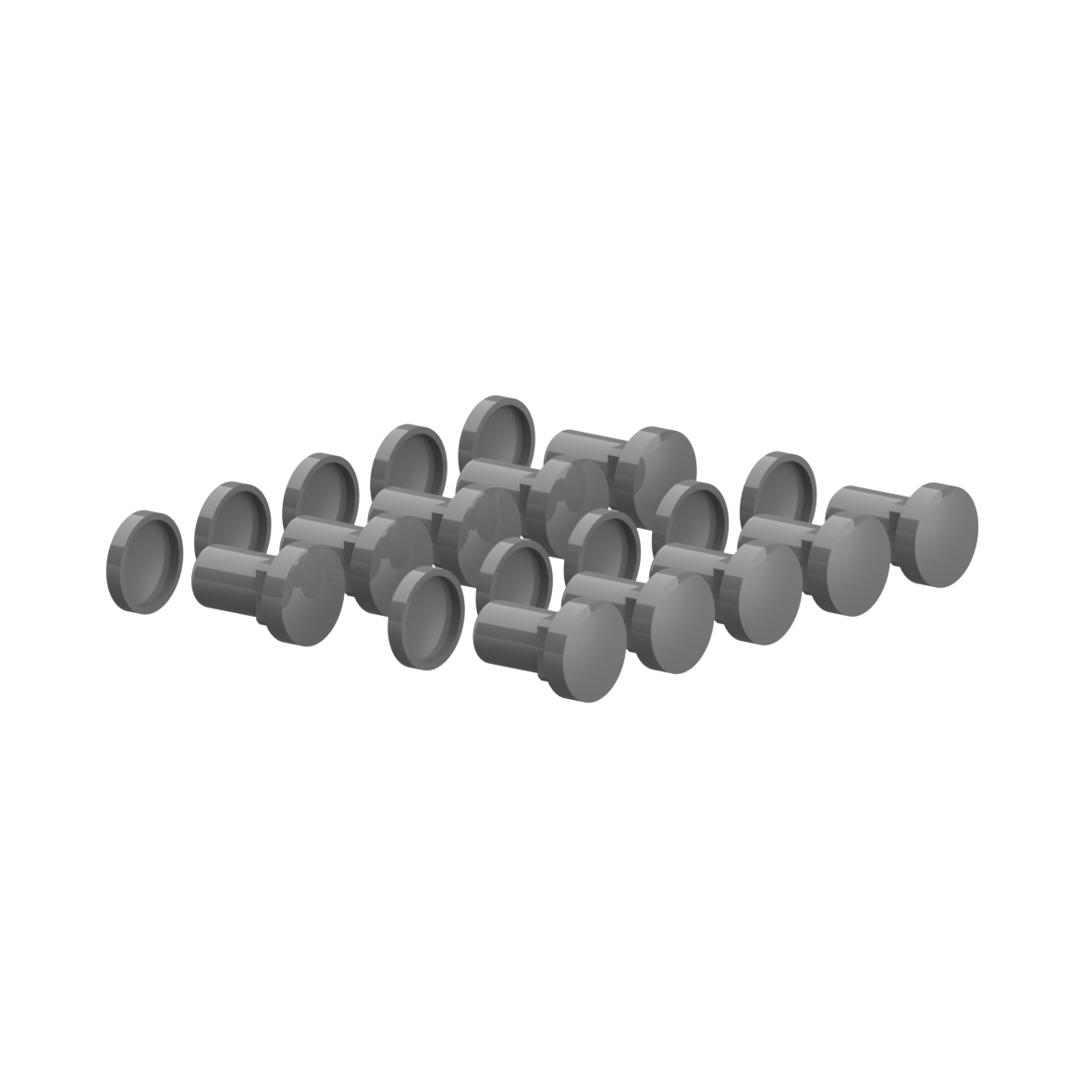 Nylon Befestigungshülse, mit Abdeckkappe, 20 x 15 x 15 mm, Dunkelgrau
