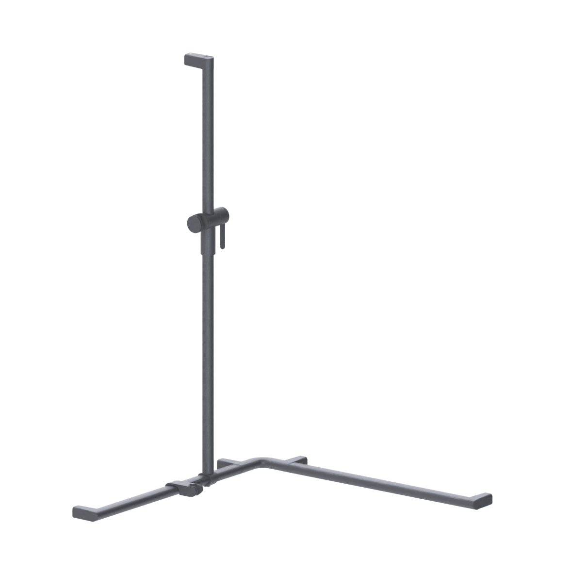 Cavere Care Duschhandlauf, mit verschiebbarer Brausehalterstange, links, 750 x 750 x 1100 mm, Einpunktbefestigung, Cavere Anthrazit-Metallic