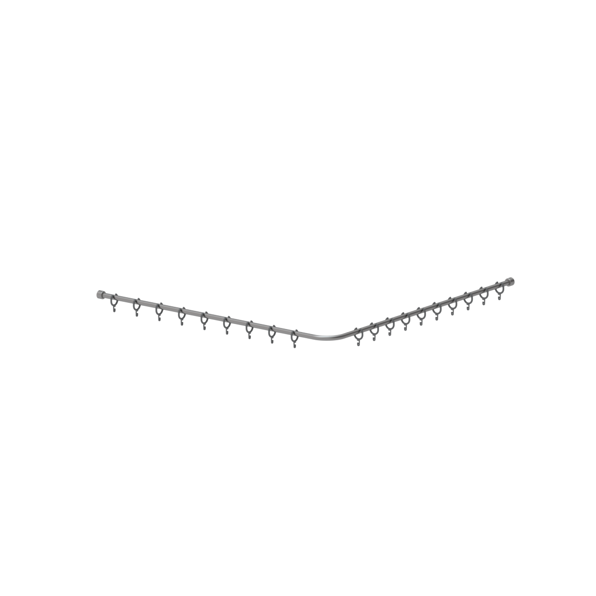 Inox Care Duschvorhangstange, mit Vorhangringen, L-Form, 1100 x 1100 mm, Satiniert Inox Care Duschvorhangstange, mit Vorhangringen, L-Form, 1100 x 1100 mm, Satiniert