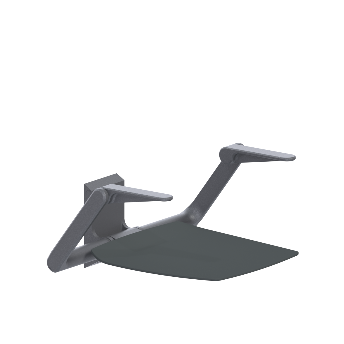 Ascento Klappsitz vario, mit Armlehnen, 584 x 512 x 297 mm, Ascento Dunkelgrau