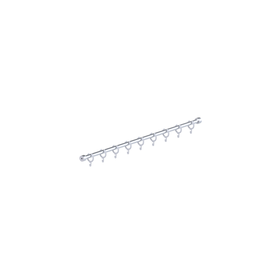 Inox Care Duschvorhangstange, mit Vorhangringen, I-Form, L = 1000 mm, Hochglanzpoliert