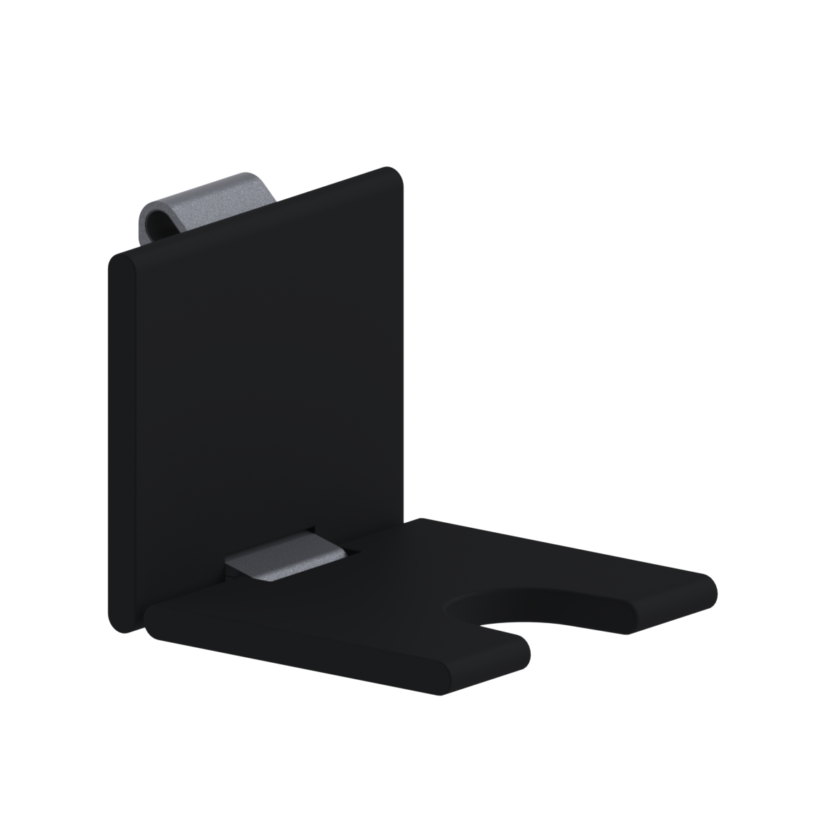 Nylon Care 400 Einhängesitz, mit Hygieneaussparung, 450 x 563 x 420 mm, Cavere Anthrazit-Metallic, Polster schwarz