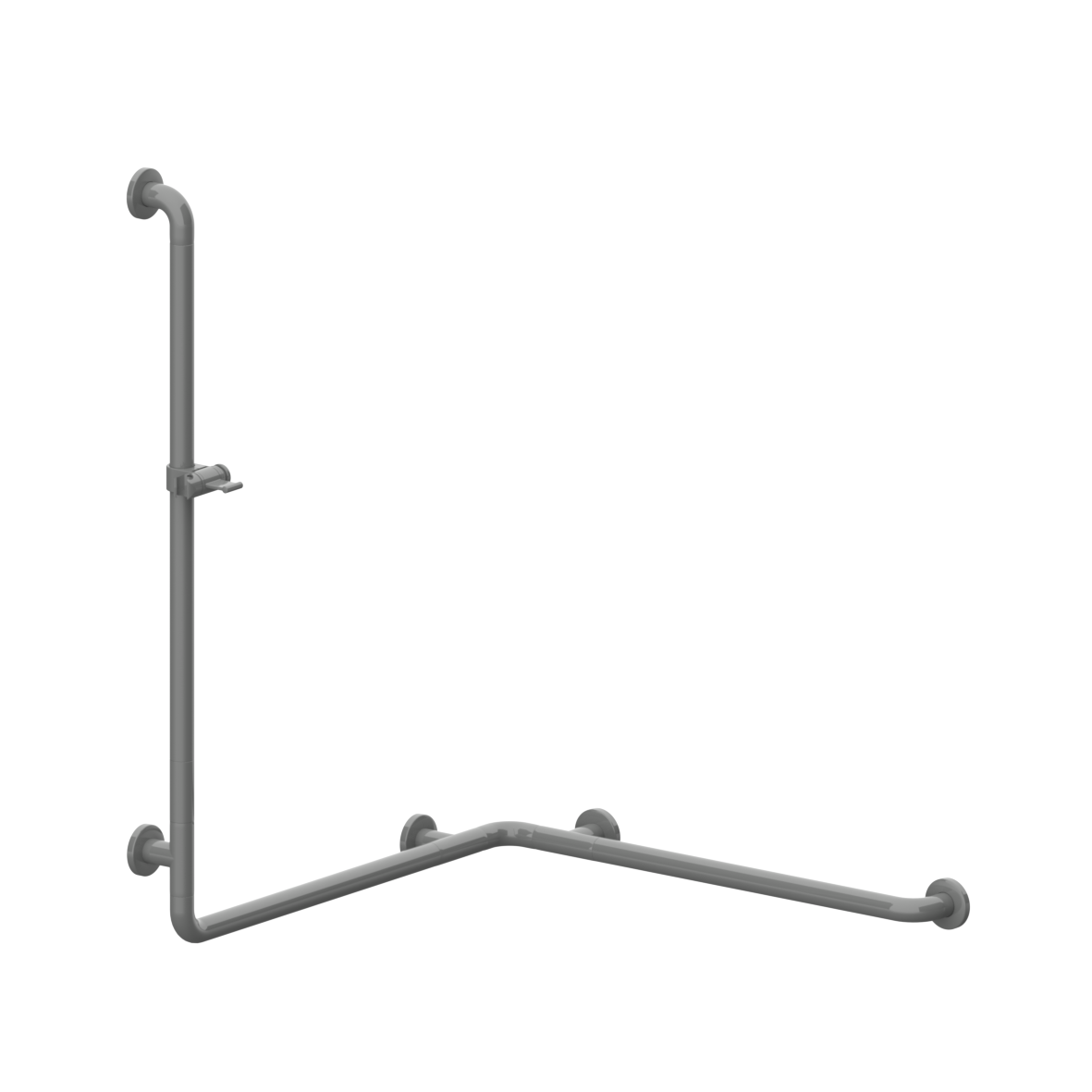 Nylon Care 300 Duschhandlauf, mit Brausehalterstange, 767 x 767 x 1158 mm, Dunkelgrau