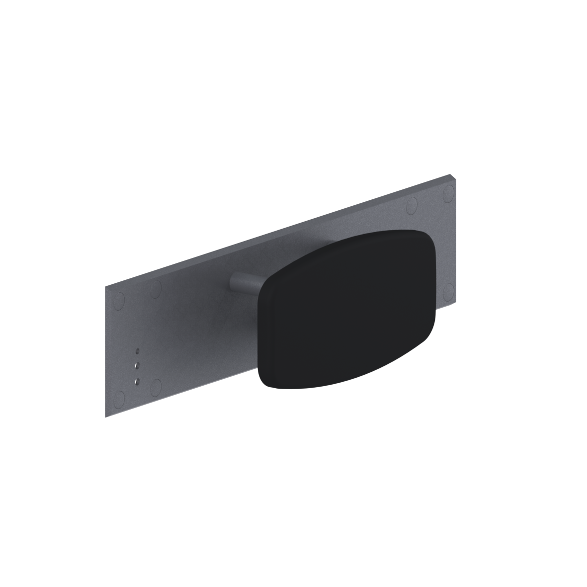 Cavere Care Rückenlehne, für Stützklappgriffe, 825 x 150 x 200 mm, Cavere Anthrazit-Metallic, Polster schwarz