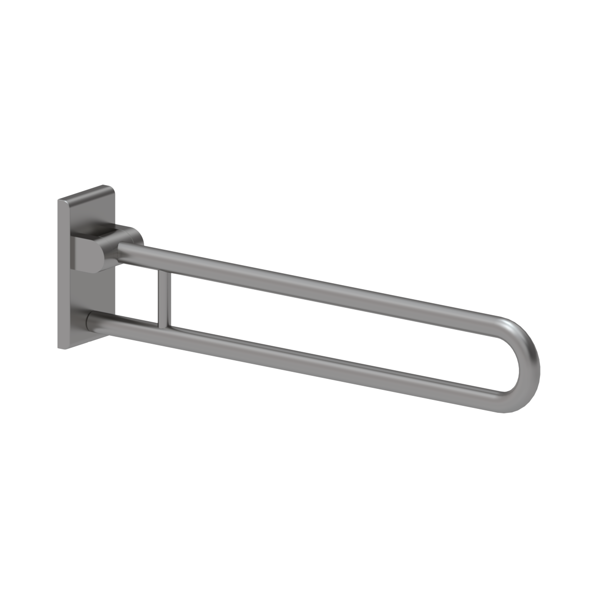 Inox Care Stützklappgriff vario, mit Grundplatte, L = 850 mm, Satiniert