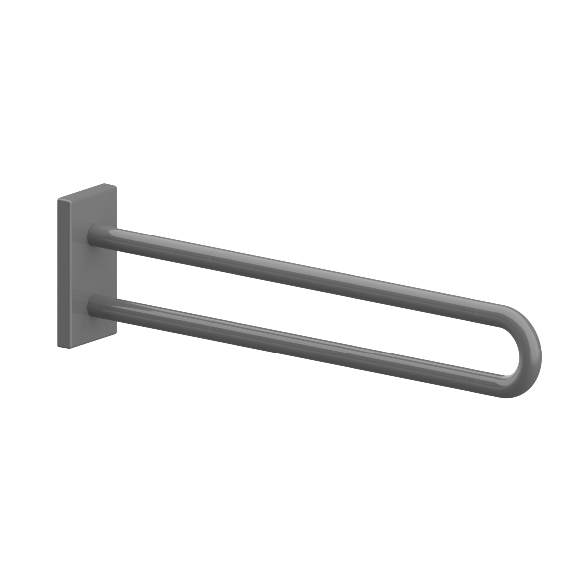 Nylon Care Wandstützgriff vario, mit Grundplatte, L = 850 mm, Dunkelgrau