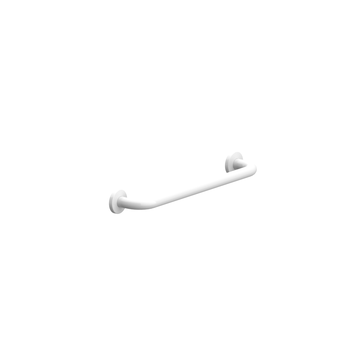 Nylon Care Handtuchstange, mit Rosetten, 450 mm, Weiß