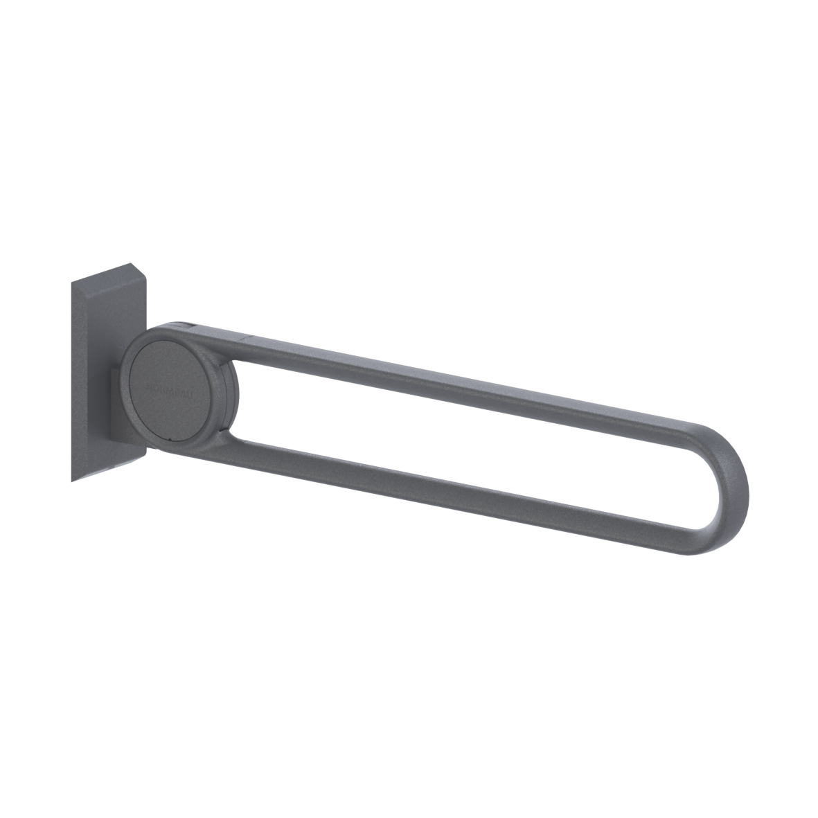 Cavere Care Stützklappgriff vario, mit Grundplatte, L = 850 mm, Cavere Anthrazit-Metallic