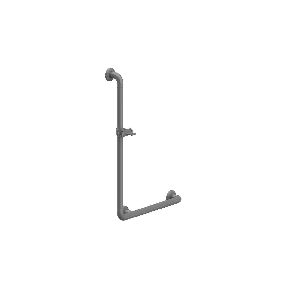 Nylon Care 300 Winkelgriff, mit Brausehalter, 90°, 500 x 750 mm, Dunkelgrau