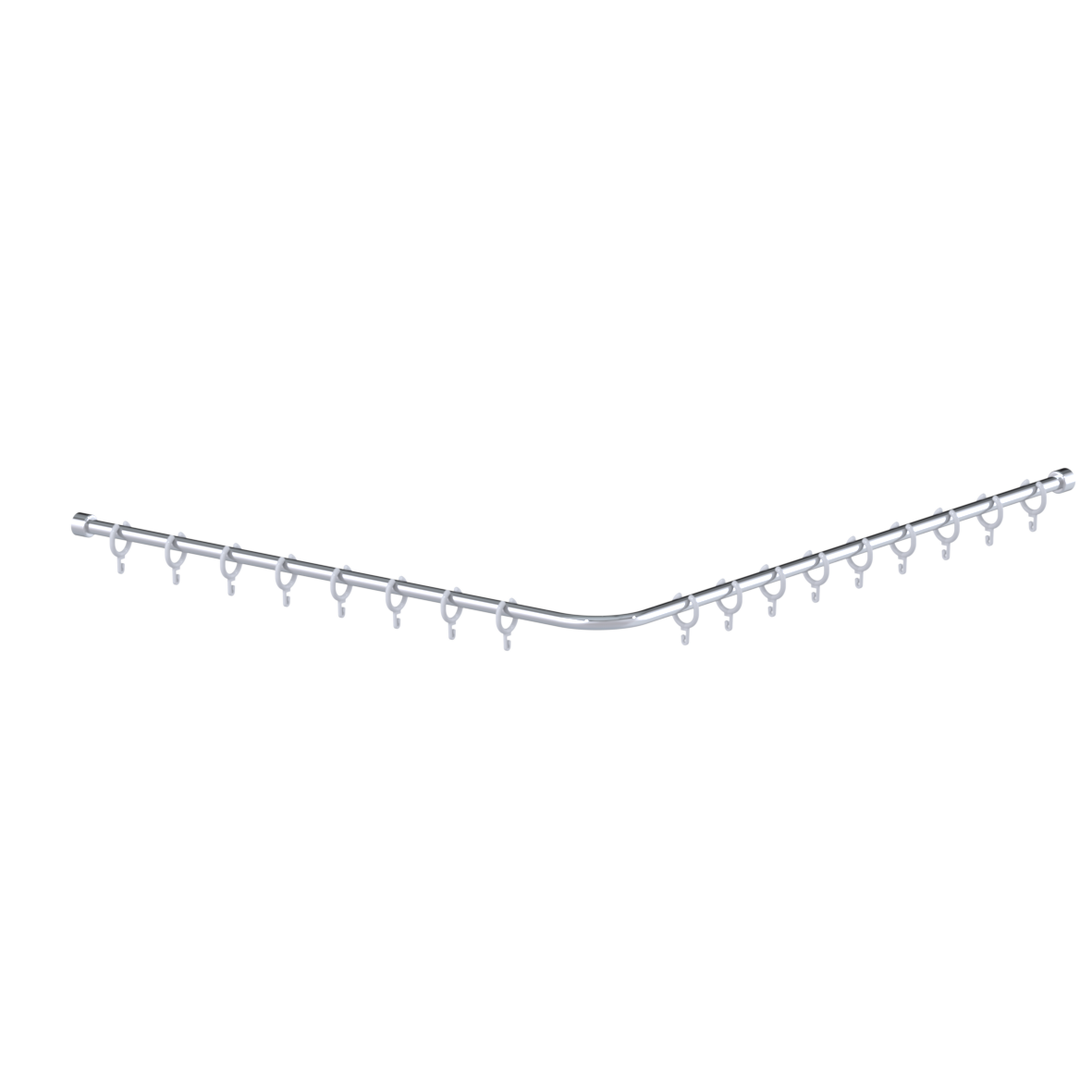 Inox Care Duschvorhangstange, mit Vorhangringen, L-Form, 900 x 1100 mm, Hochglanzpoliert