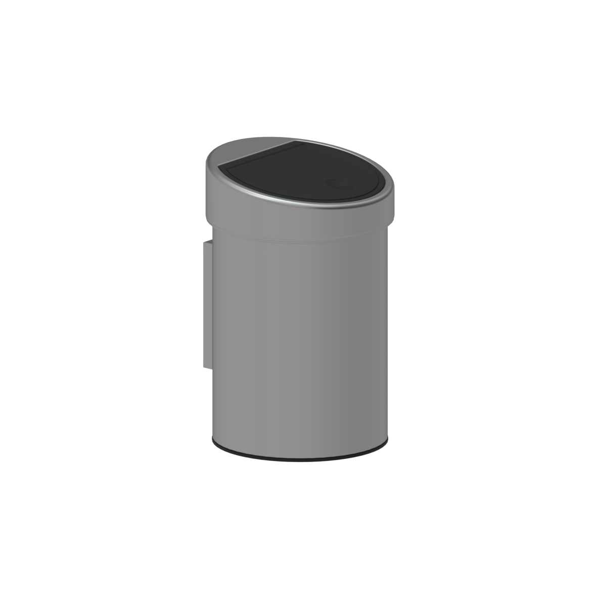 Inox Abfallbehälter, 3 l, 182 x 280 x 185 mm, Satiniert, Deckel schwarz