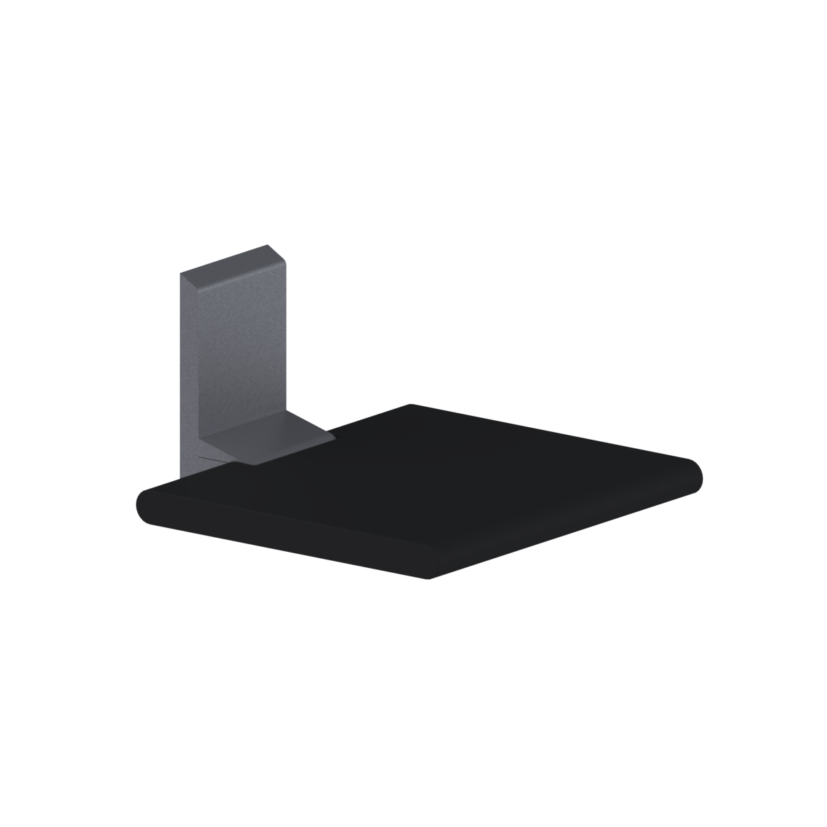 Cavere Care Klappsitz vario, mit Grundplatte, 462 x 450 x 230 mm, Cavere Anthrazit-Metallic, Polster anthrazit