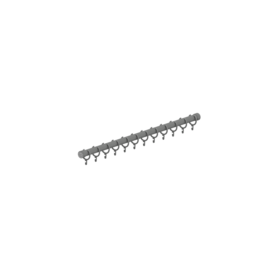 Verso Care Duschvorhangstange, mit Vorhangringen, I-Form, 1000 mm, Dunkelgrau