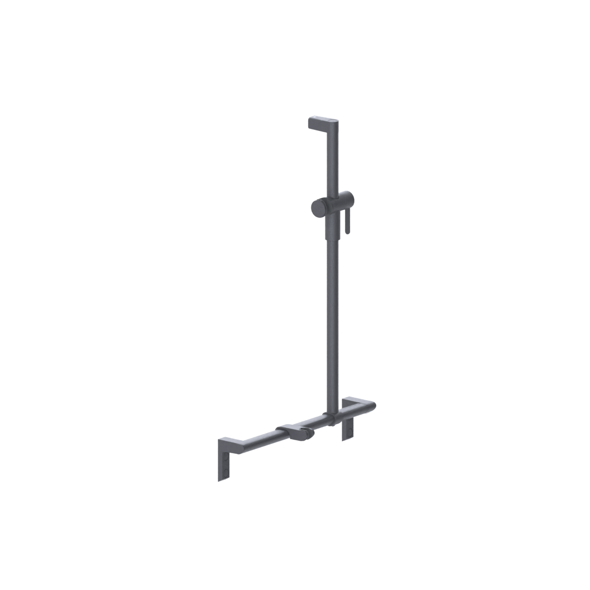 Cavere Care Duschhandlauf, mit verschiebbarer Brausehalterstange, 500 x 750 mm, Cavere Anthrazit-Metallic
