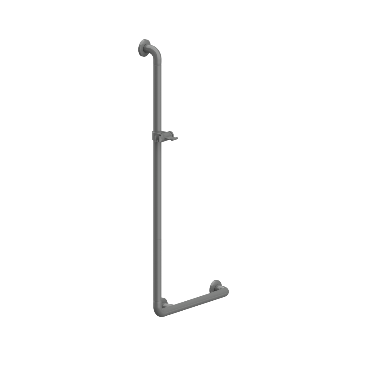 Special Care Adipositas Winkelgriff, mit Brausehalter, 90°, 460 x 1086 mm, Dunkelgrau