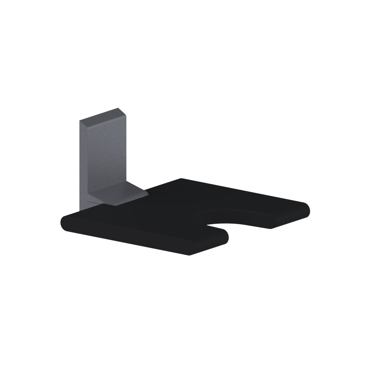 Cavere Care Klappsitz vario, mit Grundplatte, mit Hygieneaussparung, 462 x 450 x 230 mm, Cavere Anthrazit-Metallic, Polster anthrazit