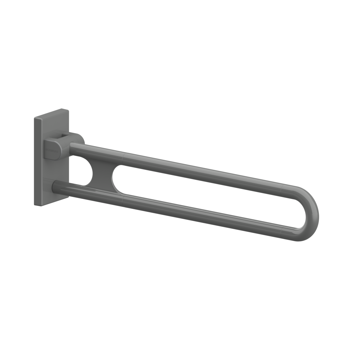 Nylon Care Stützklappgriff vario, mit Grundplatte, L = 850 mm, Dunkelgrau