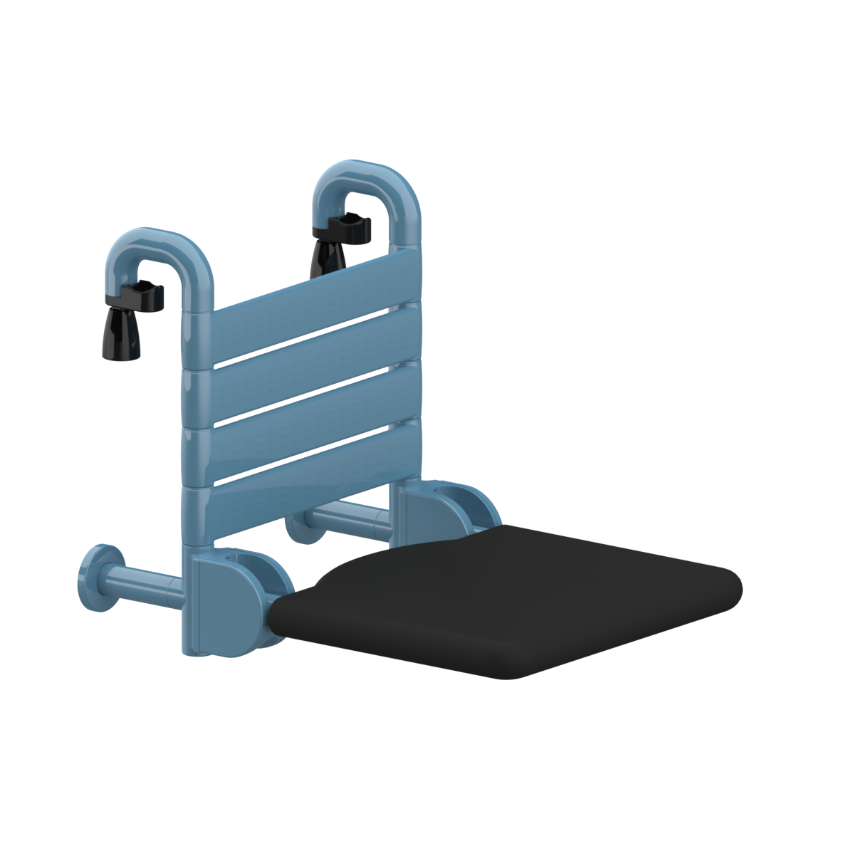 Nylon Care 400 Einhängesitz FR, mit Rosetten, 410 x 565 x 440 mm, Pastellblau, Polster schwarz