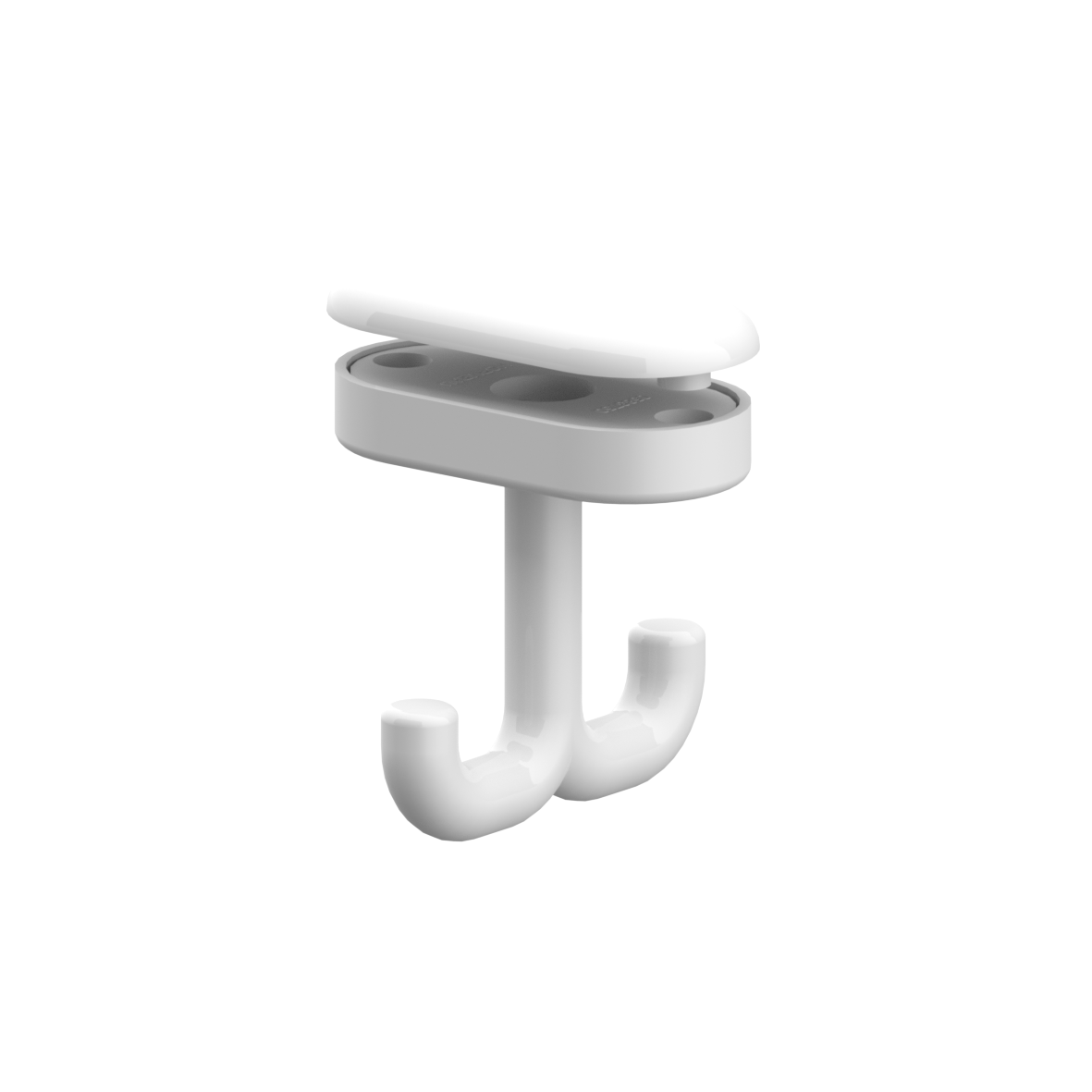 Nylon Care Deckenhaken, für Platten bis 10 mm Dicke, 34 x 68 x 62 mm, Weiß