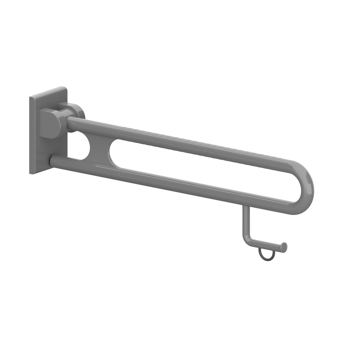 Nylon Care 400 Stützklappgriff, mit Papierrollenhalter, L = 850 mm, Dunkelgrau