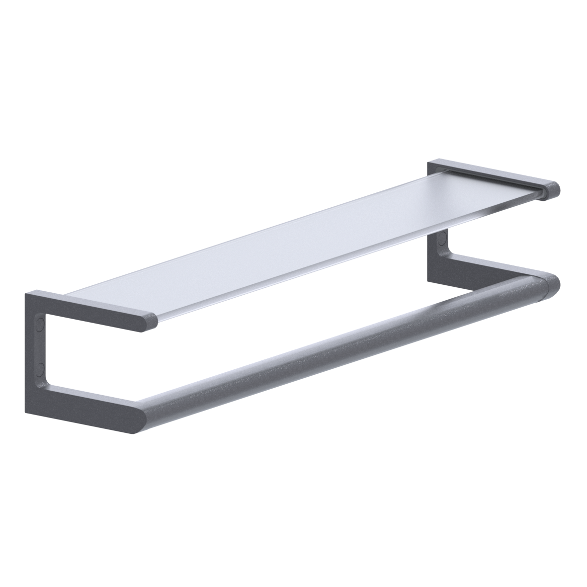 Cavere Care Glasablage, mit Haltegriff, 650 x 150 x 120 mm, Cavere Anthrazit-Metallic