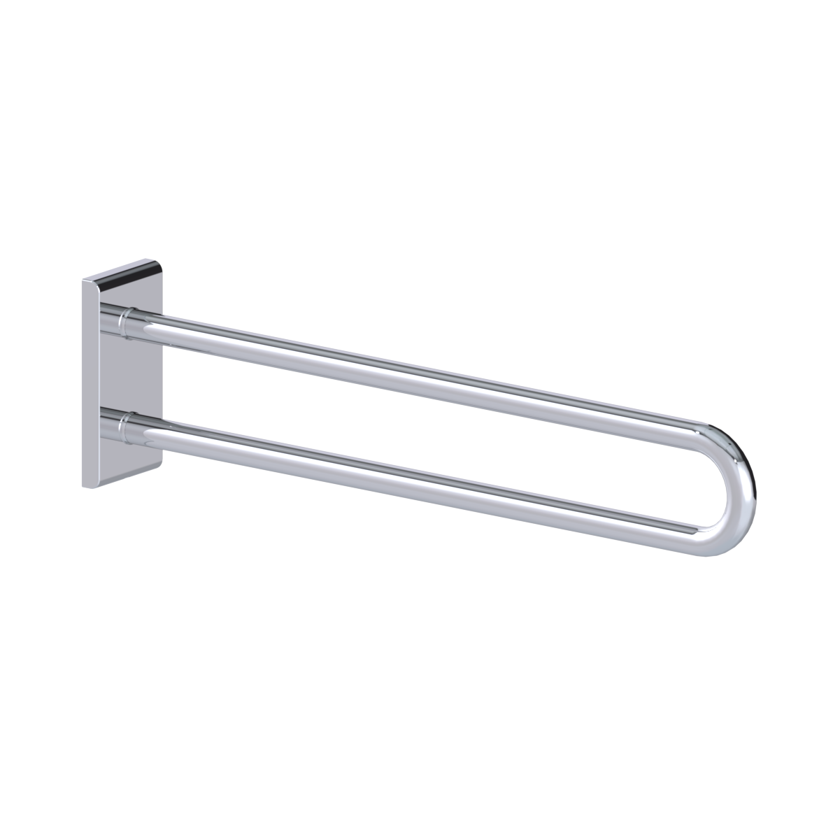 Inox Care Wandstützgriff vario, mit Grundplatte, L = 850 mm, Hochglanzpoliert