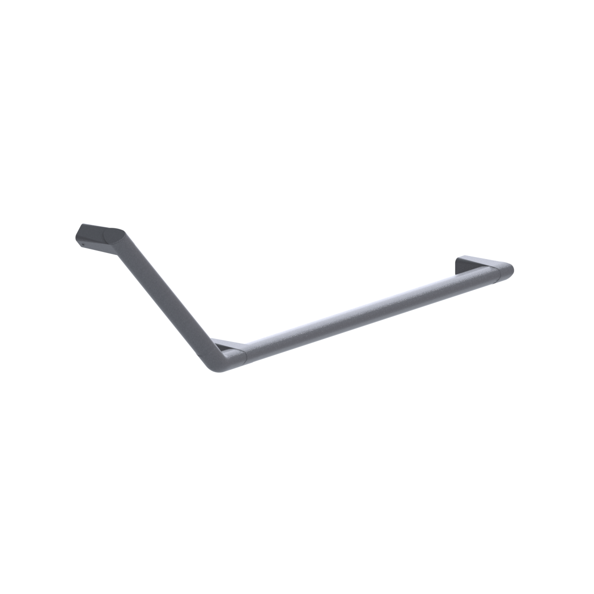 Cavere Care Winkelgriff, 135°, links, 650 x 316 mm, Einpunktbefestigung, Cavere Anthrazit-Metallic